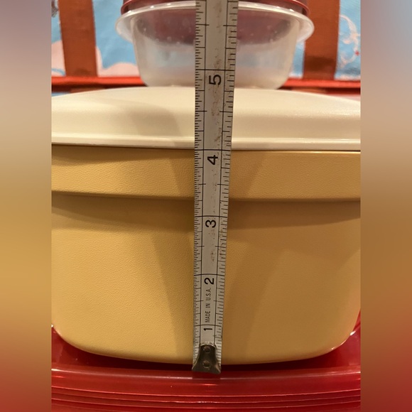 Tupperware Cream Gold with Red Container 9 pc Storage Set - Picture 10 of 16